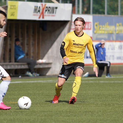 Steffen Ljosheim sette inn 1-0. Her i 2. omgang. (Foto: Kjetil Vasby Bruarøy)