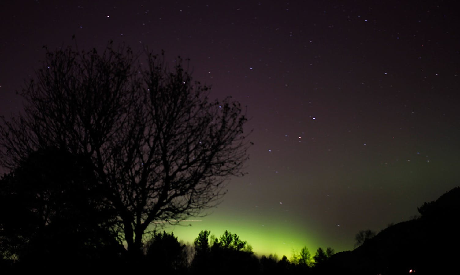 Nordlys over Os (foto: Andris Hamre)