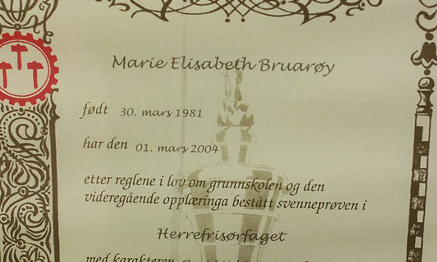 Sto med stil: Marie fekk fagbrev i 2004.