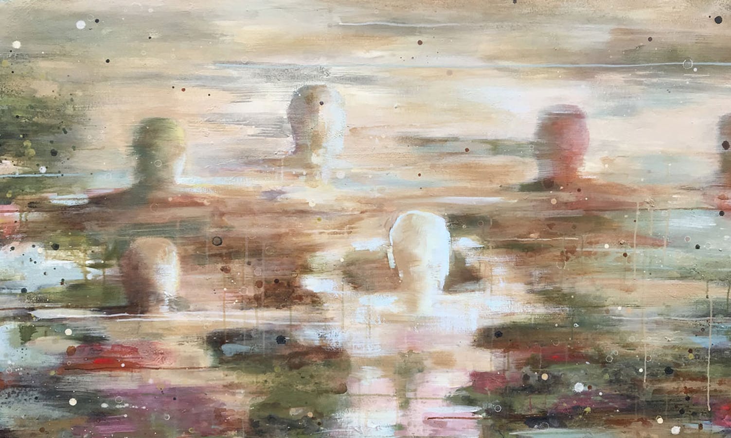 Eitt av dei ti: «Morgenbad» 2018 akryl. 150 x 100 cm.
