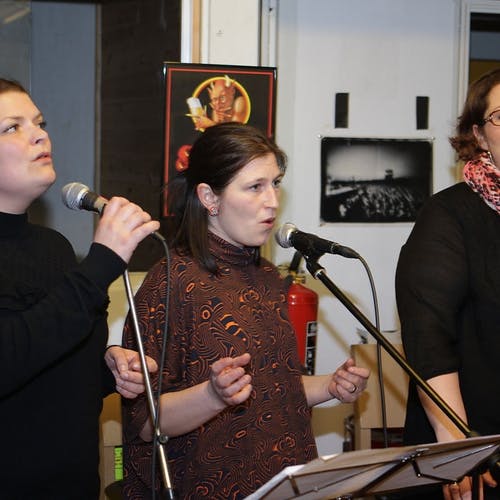 F.v.: Stine, Hege og Lise skal kora på 7 av 9 låtar. (Foto: KVB)