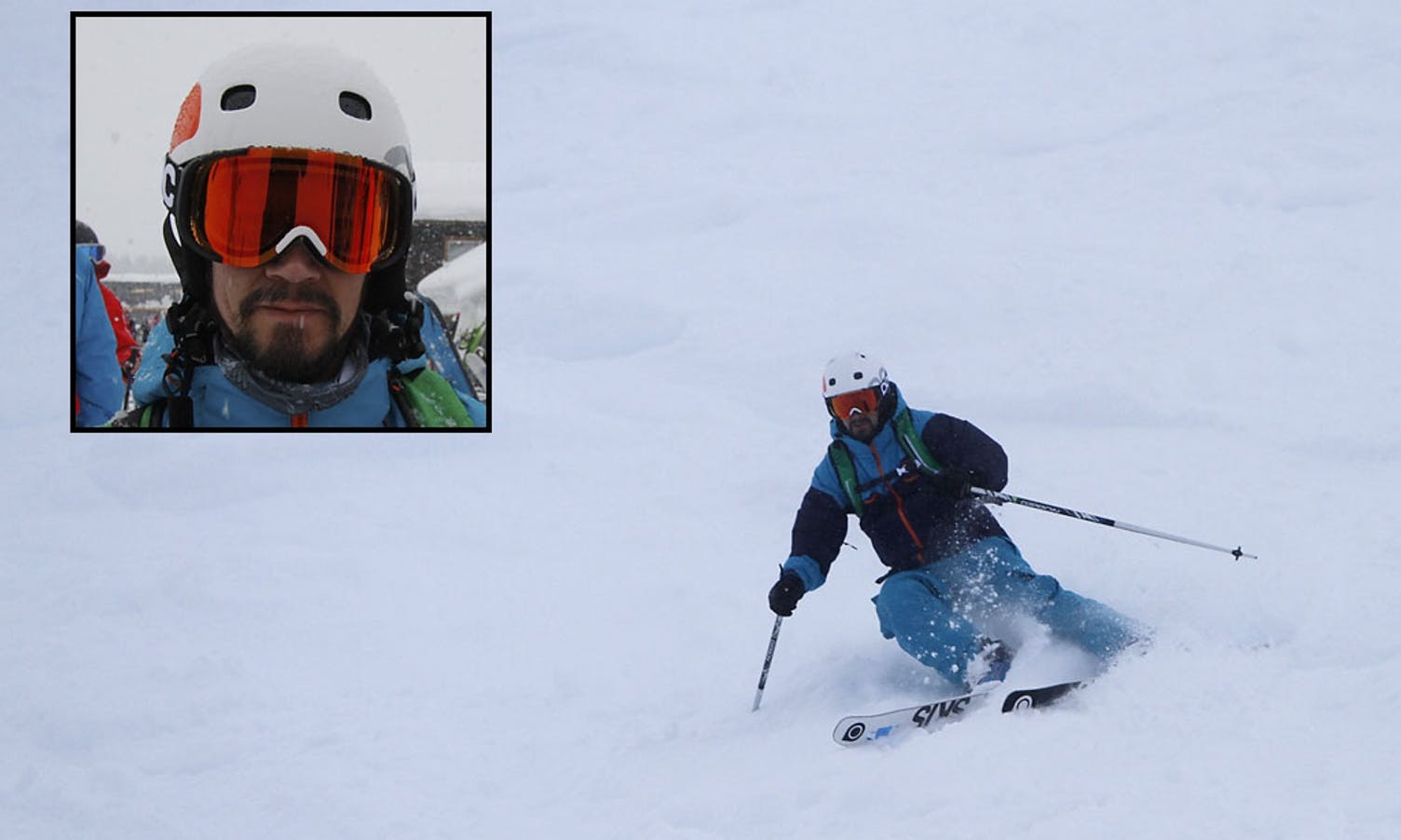 Fred Syversen på eigne WhiteDot-ski. (Foto: KVB)
