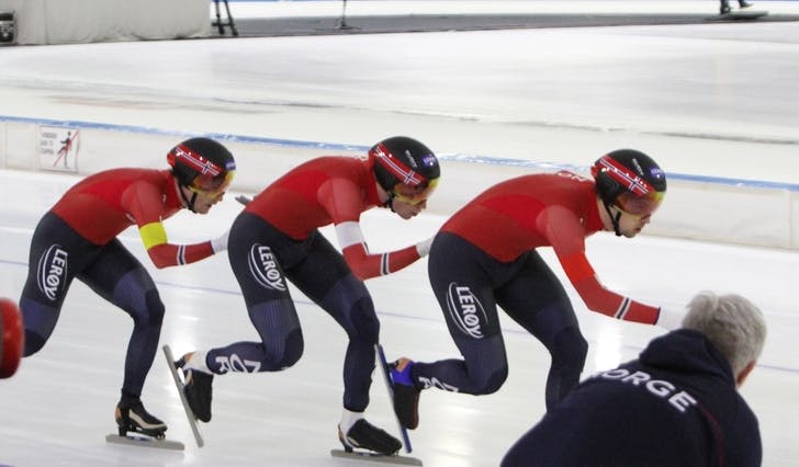 Lagkaptein Sverre Lunde Pedersen (t.v.), her saman med Kongshaug og Dahl Johansson, gjekk inn til bronse i VM i fjor. (Foto: Kjetil Vasby Bruarøy)