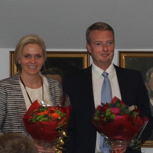 Marie Bruarøy (H) og Terje Søviknes (Frp) blei vald til varaordførar og ordførar (foto: AH)
