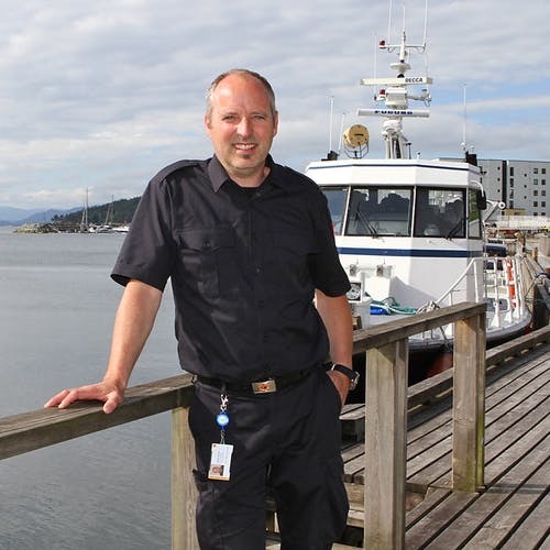 Gitle Smaadal frå Os brann- og redning er sjef for Os hamn. (Foto: Kjetil Vasby Bruarøy)