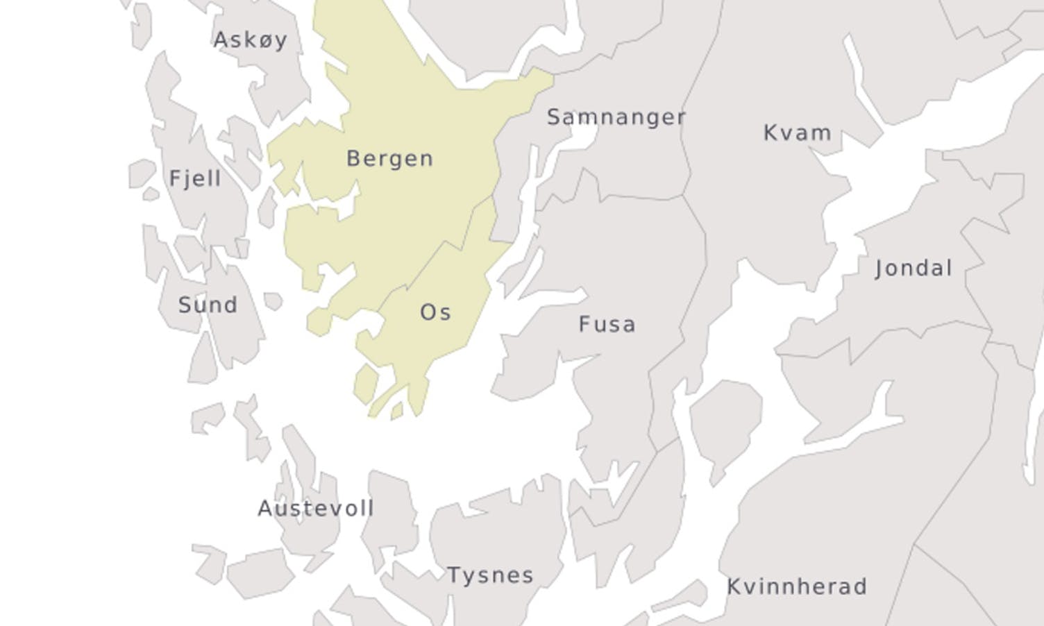 Os og Bergen vil, om dei blir slått saman, få vel 290 000 innbyggarar (ill: AH)
