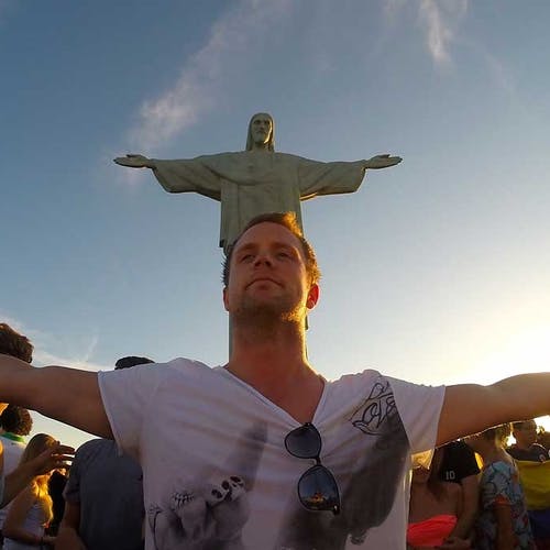 I Rio møtte dei også Jesus Kristus og Tore Kinden. (Privat bilde, foto: Kristoffer Tysseland)