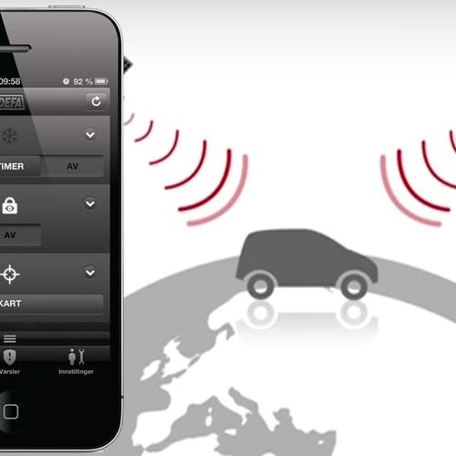 Med Defa Link kan du styra varmen frå mobilen og spora bilen din i kart.