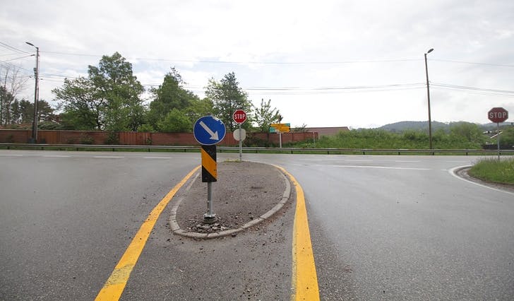 Krysset mellom Lepsøyvegen og E39 Halhjemsvegen. (Arkivfoto: Kjetil Vasby Bruarøy)