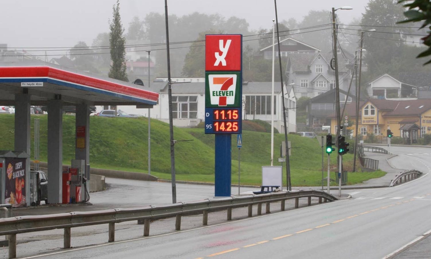 I sentrum var prisen 11,15 kroner per liter diesel. (Foto: KVB)