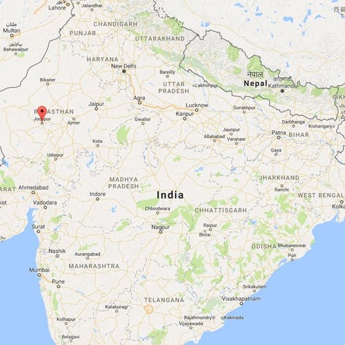 Jodhpur ligg nordvest i India. (Google Maps)