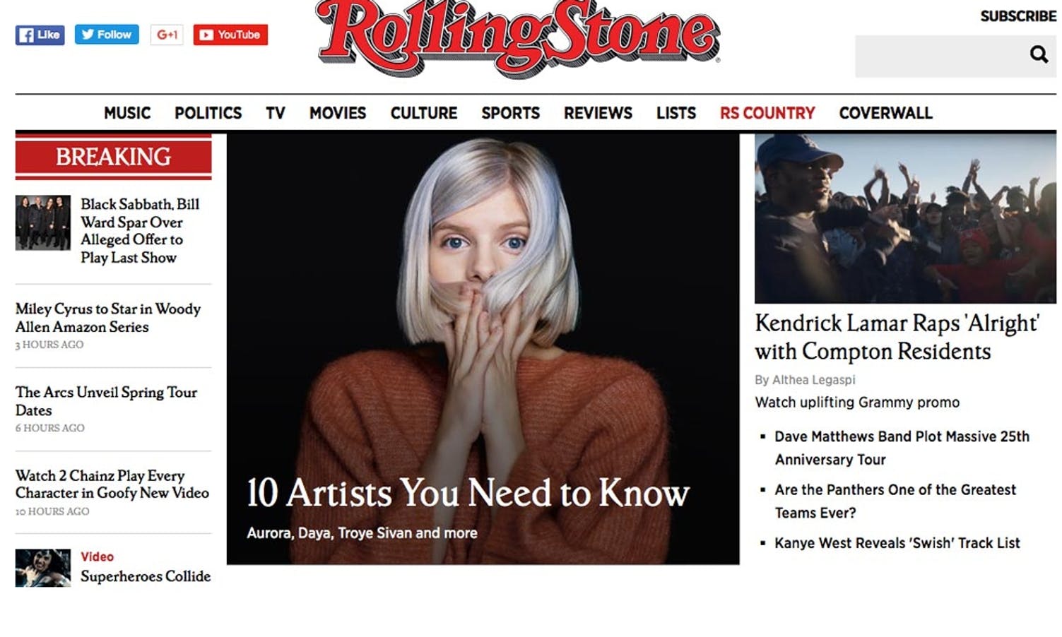 Aurora på topp i Rolling Stone