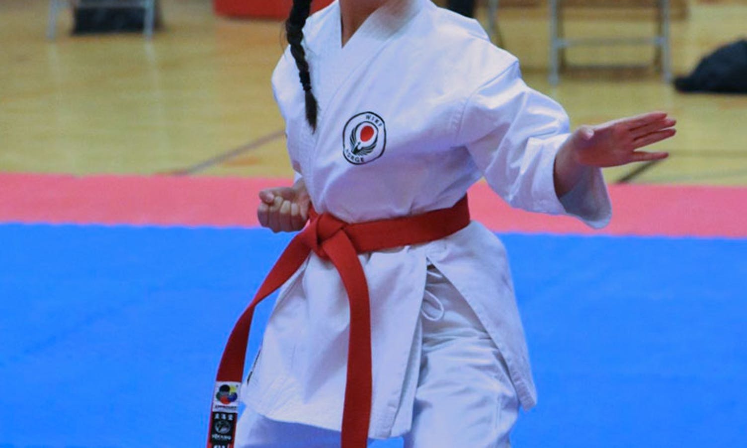 Carmen deltok i både kata og kamp. (Foto: Os KK, Frank Baggen)