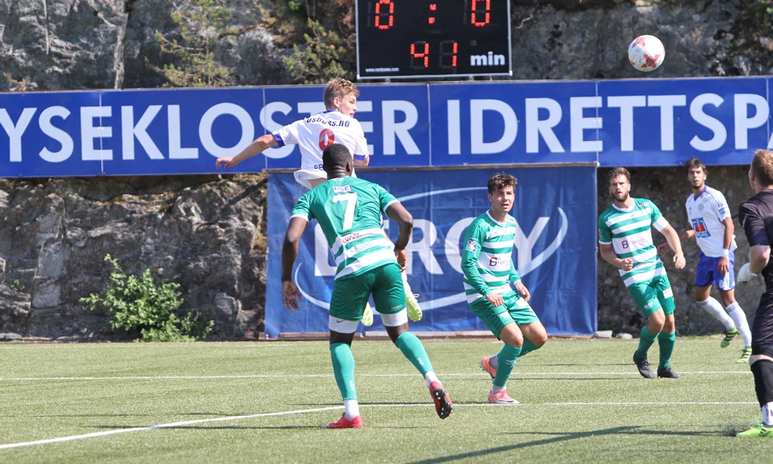 Martin Pedersen set inn 1-0 på hovudet (foto: AH)