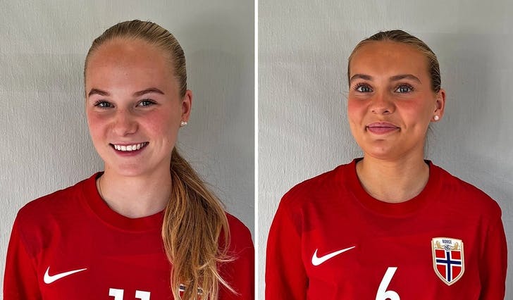 Linnea Sælen og Nora Blindheim Nøss spelte i begge kampane. (Foto: Camilla Lind, NFF)