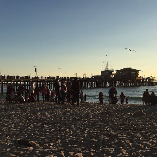 Santa Monica Beach, der Hanne og venane feira nyttår. (Privat foto)