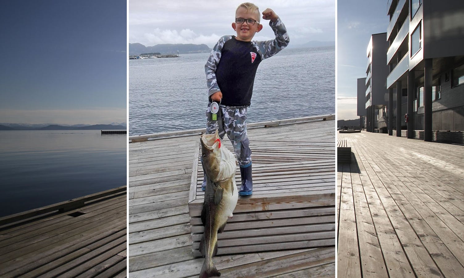 Wiktor (5) tok torsk på 8 kilo i Os hamn