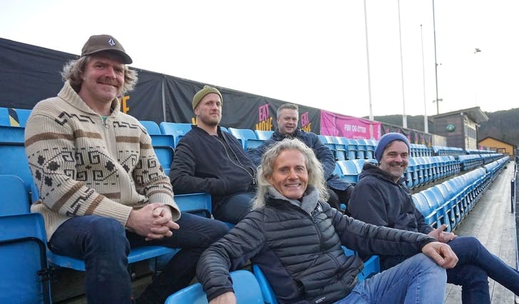 F.v.: Olav Skorpen (bass), Bjørn Sæther (trommer), Leif Østrem (vokal. og gitar), Kim Gulbrandsen (tangentar) og Trond Foss (gitar). (Foto: Kjetil Vasby Bruarøy)