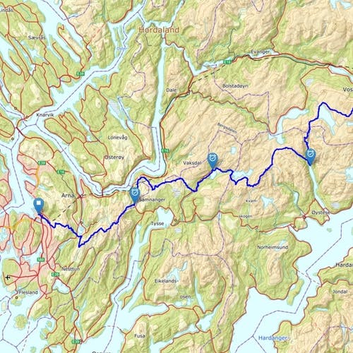 Xreid Voss-Bergen er 132 km og 7300 høgdemeter.