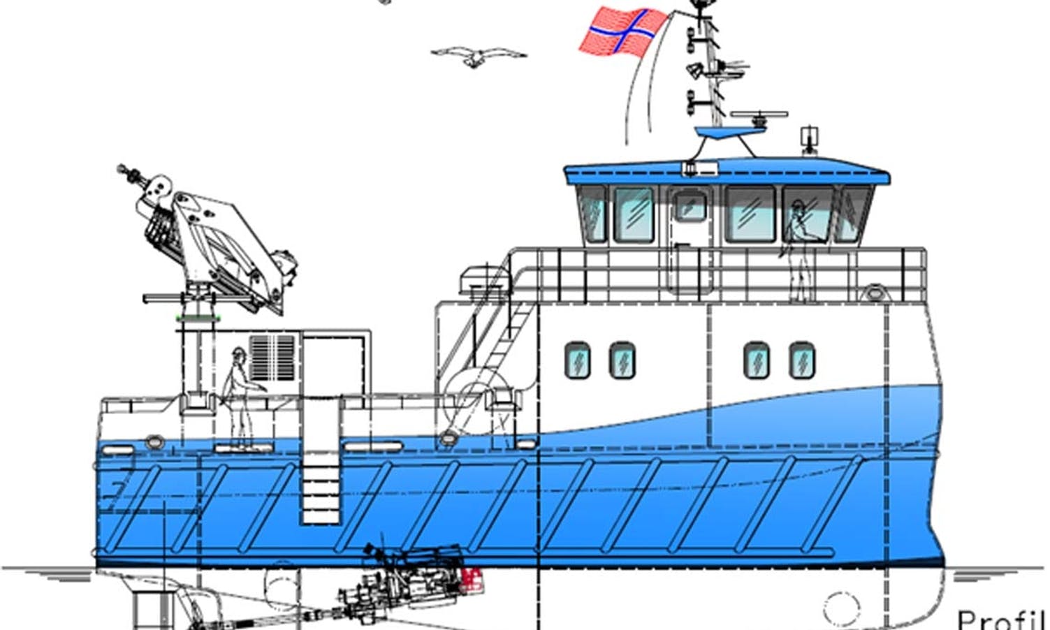 Denne katamaren skal vera ferdigbygd på Radøy før jul. (Skisse: Maritime Engineering)