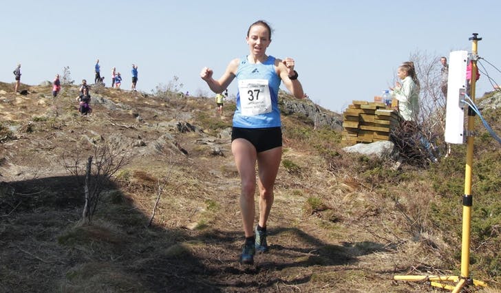 Anita Iversen Lilleskare var raskaste kvinne med tida 22:28. (Foto: Kjetil Vasby Bruarøy)