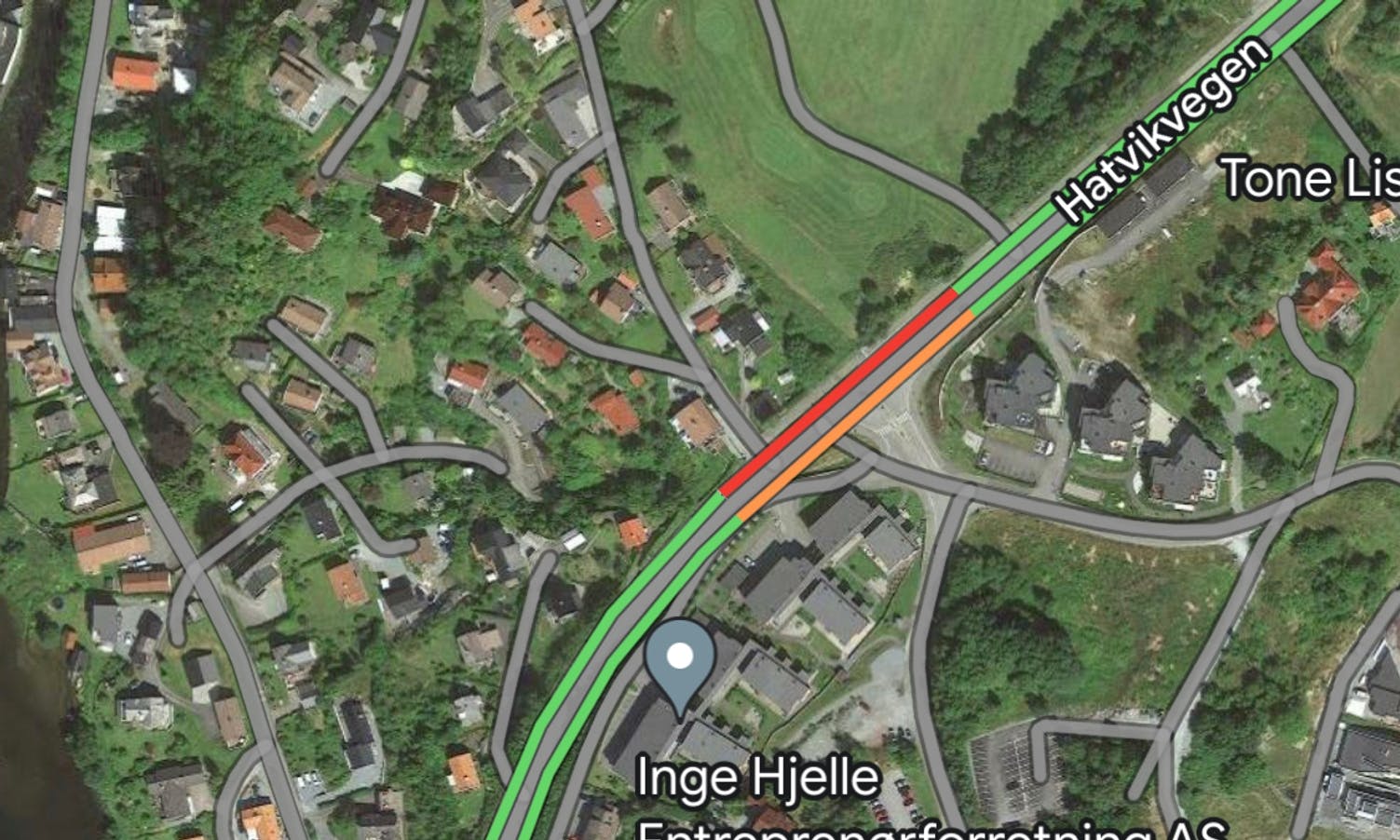 Google Maps si trafikkovervaking rett etter uhellet.