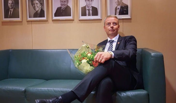 Terje Søviknes, her på siste arbeidsdag som olje- og energiminister 2. september 2018. (Foto: Christina Forstrønen Bruarøy) 