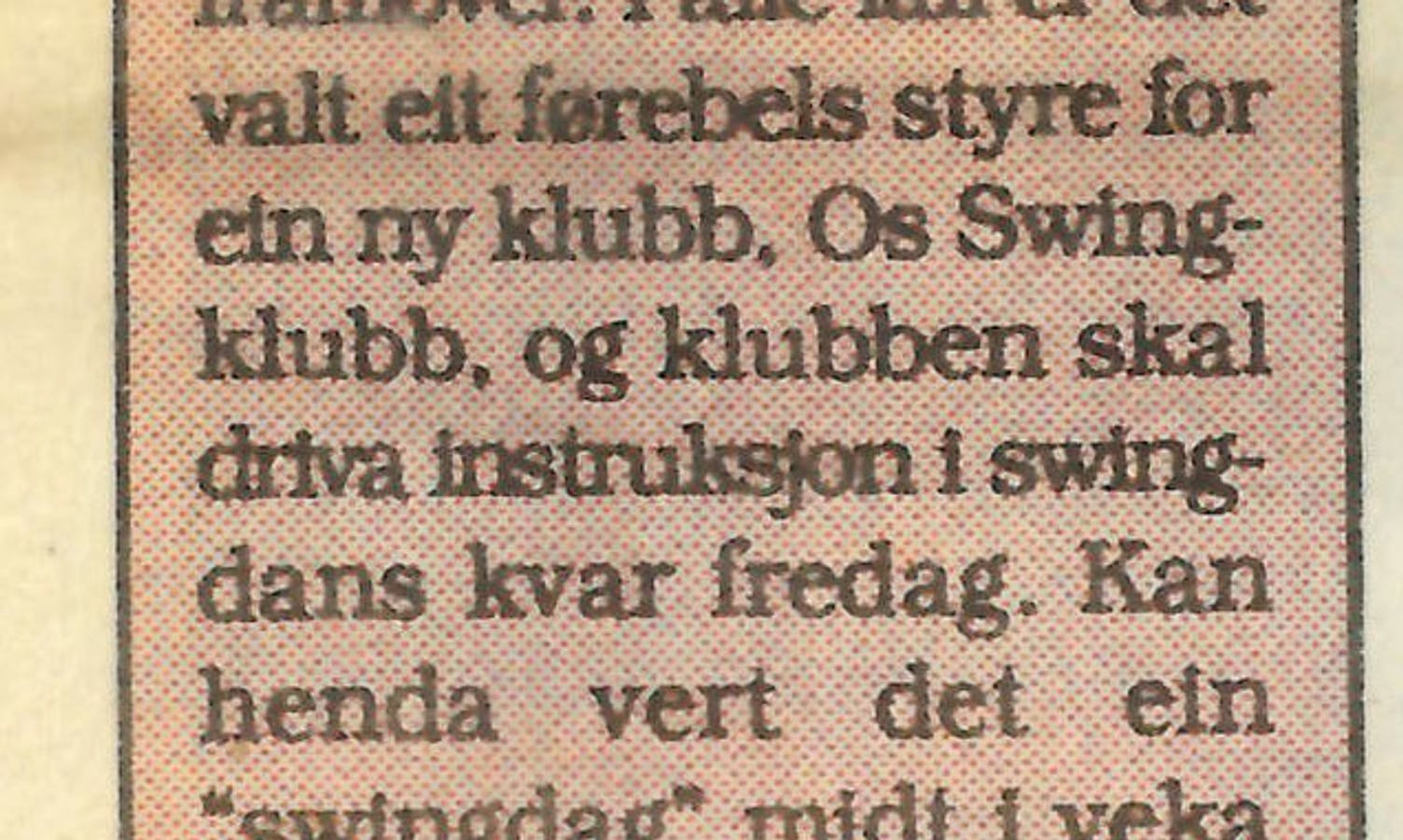 Swingklubben har ei rikhaldig scrapbook frå 25 år med aktivitet (faksimille: Os og Fusaposten)
