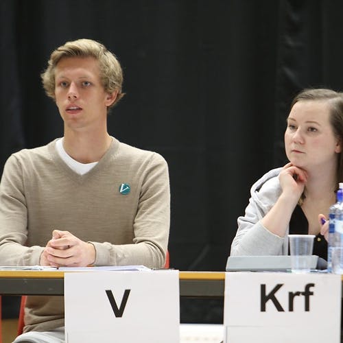 Kevin Johnsen (V) og Eurora Lyngstad (KrF). (Foto: KVB)