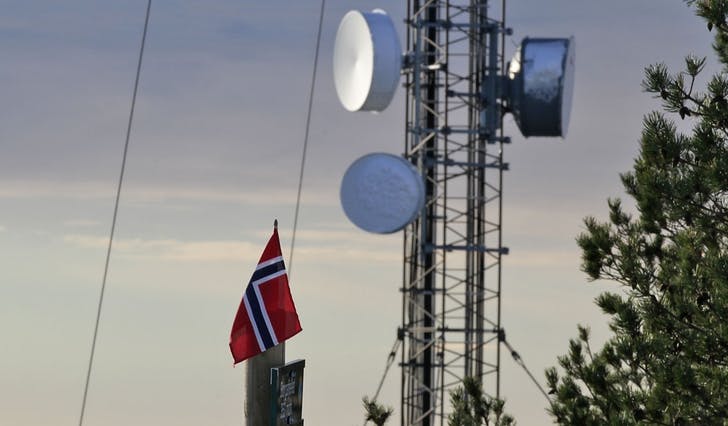 Telenor si mast på Borgafjellet. (Ill. foto: Kjetil Vasby Bruarøy)