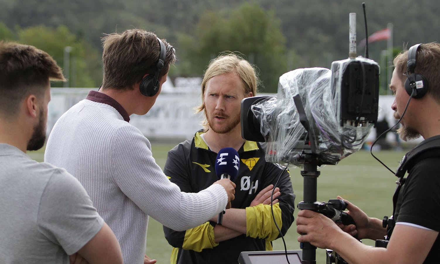 Eurosport intervjua trenarane før start på 2. omg. (Foto: KVB)