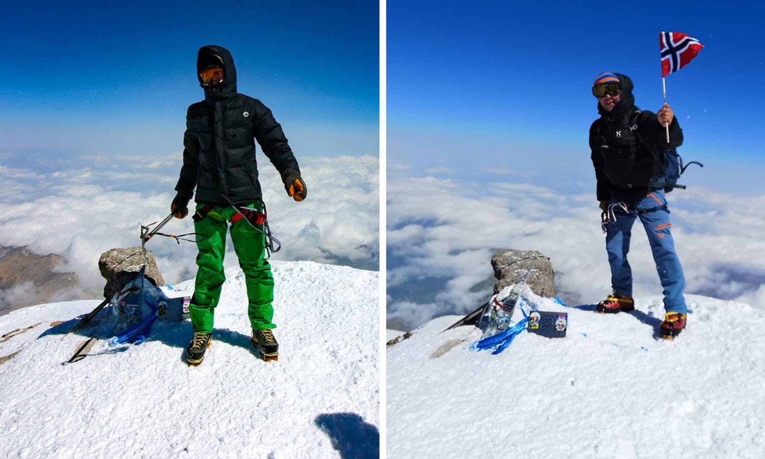 Brørne Haug på toppen av Elbrus