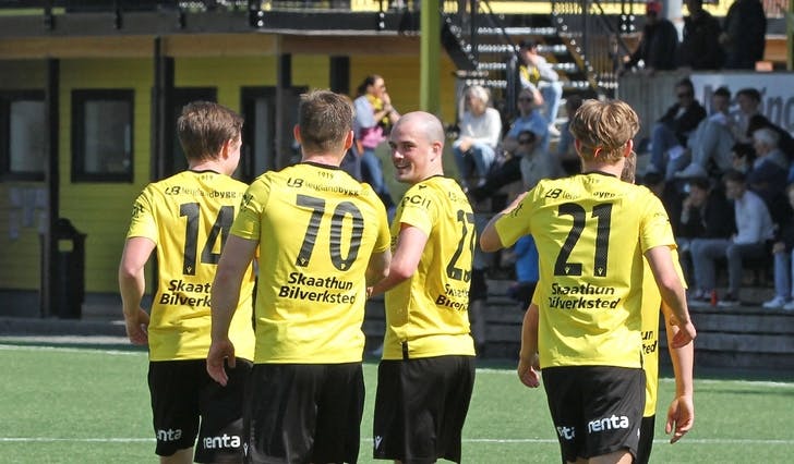Daniel Kvalvågnes sist han skåra hattrick, heime mot Stabæk 2 13. mai. (Foto: Kjetil Vasby Bruarøy)