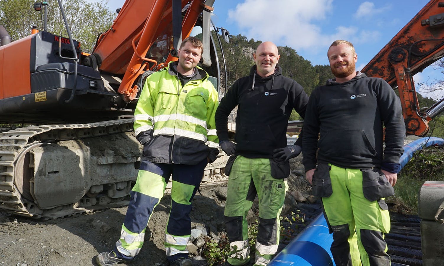 Jona Olaussen, Geir Fjære og Ulf M. Knudsen frå Telemark Seaworks. (Foto: KVB)