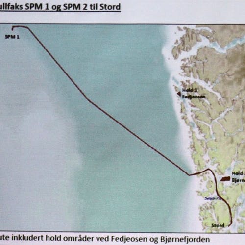 Sleperute frå Langenuen til Nordsjøen. (Kystverket)
