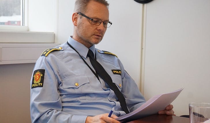 Politioverbetjent Audun Hadler-Olsen. (Foto: Kjetil Vasby Bruarøy)
