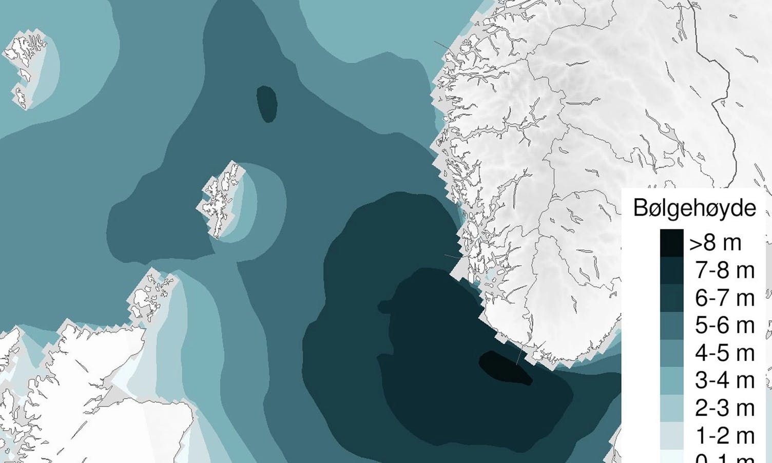 Melder 5-6 meter høge bølger utanfor Bjørnafjorden