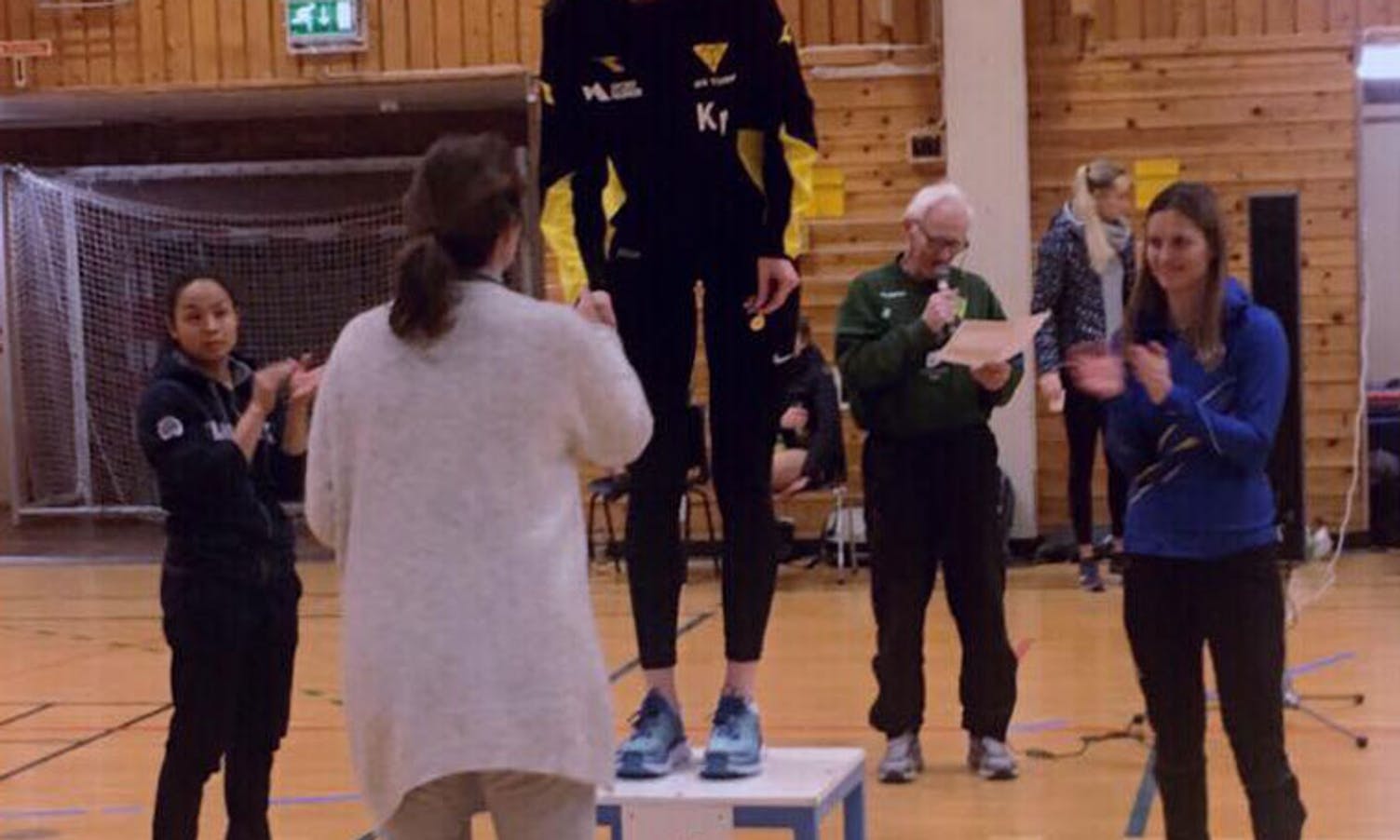 Kristine Moberg vann gull i lengde utan tilløp. (Privat foto)