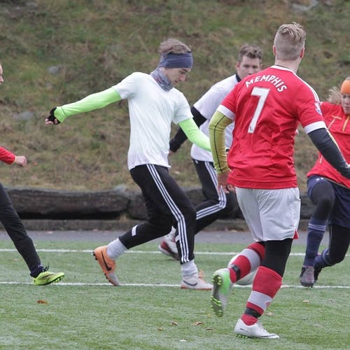 FC Ballebrokk tapte 1-0 for FC Ingenting, som seinare vann finalen. (Foto: KVB)