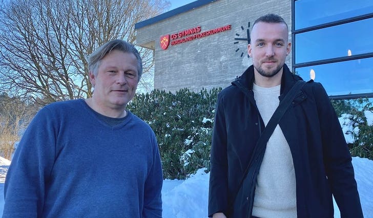Rune Rosland og Endre Brenne håpar på god respons på det nye toppidrettstilbodet. (Foto: Ørjan Håland)