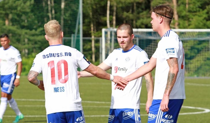 Tre av gårsdagens fire målskårar etter Næss sette inn 1-0 på straffe. (Foto: Kjetil Vasby Bruarøy)