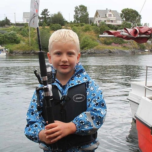 Tyngst fangst av alle var det Mathias Gaasdal som fekk.Han vann i klassen under 10 år. (Foto: KML)