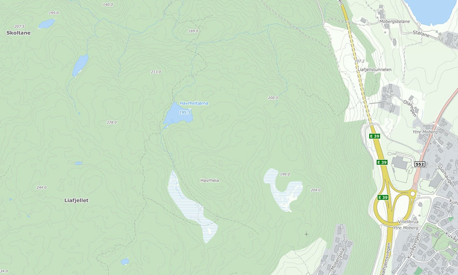 Her ligg Havretjørn. (Kart: Os kommune)