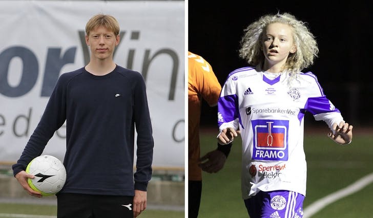 Ole Martin Lekven Kolskogen (18) og Madelen Koldal Holme (17) er begge på BT sine lister over dei beste herre- og damespelarane i Hordaland. (Arkivfoto: KVB)