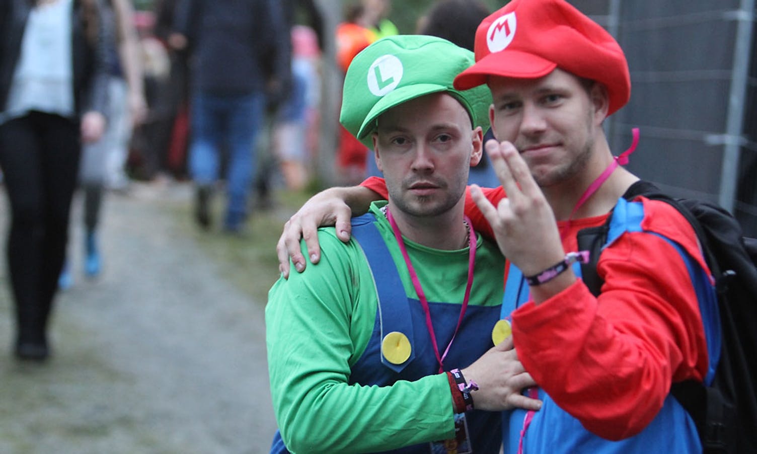 Super Mario og Luigi var ikkje i form til å hoppa så mykje i går. (Foto: KVB)