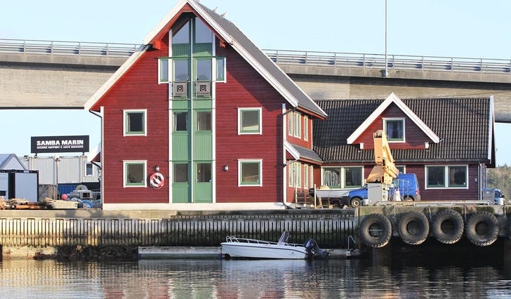Mecmar sin base på Amundsneset. No blir bedrifta flytta til BOS på Damsgård. (Foto: Kjetil Vasby Bruarøy)
