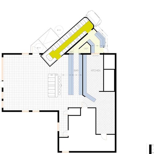 Vegkroa får over 20 nye sitjeplassar og ny fasade. (Ill: Interiør Plan/E. Salomonsen)