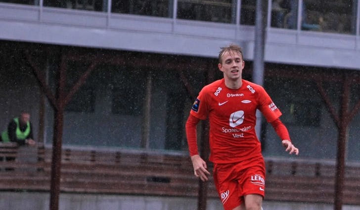 Sander Marthinussen, her for Brann 2 mot Lysekloster i 2019. (Foto: Kjetil Vasby Bruarøy)