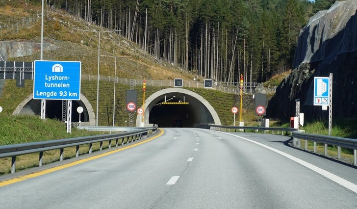 Lyshorntunnelen retning Bergen. (Foto: Susann Haukeland Børnes)