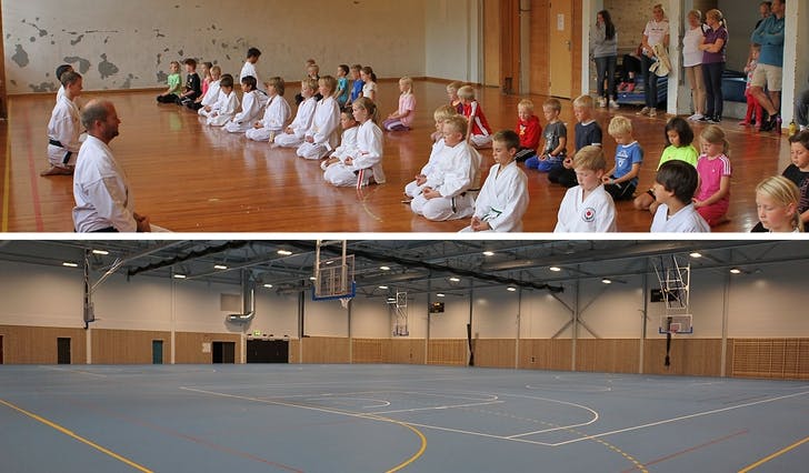 Nokre minutt med ro for å få fokus på plass før ei trening i 2012. I dag flyttar klubben til ny hall på Kuventræ. (Foto: Kjetil Vasby Bruarøy)